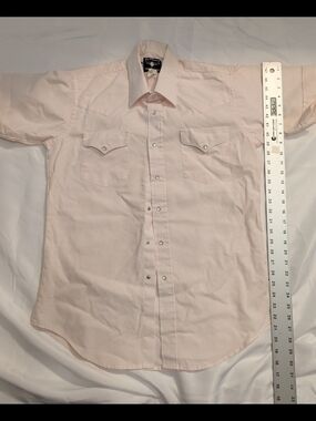 Light Pink Short-Sleeve Western Shirt Flying R Ranchwear By Ruddock Mtg Company